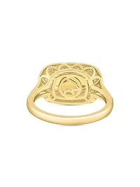 14K Yellow Gold, Citrine & 0.13 TCW Diamond Halo Ring