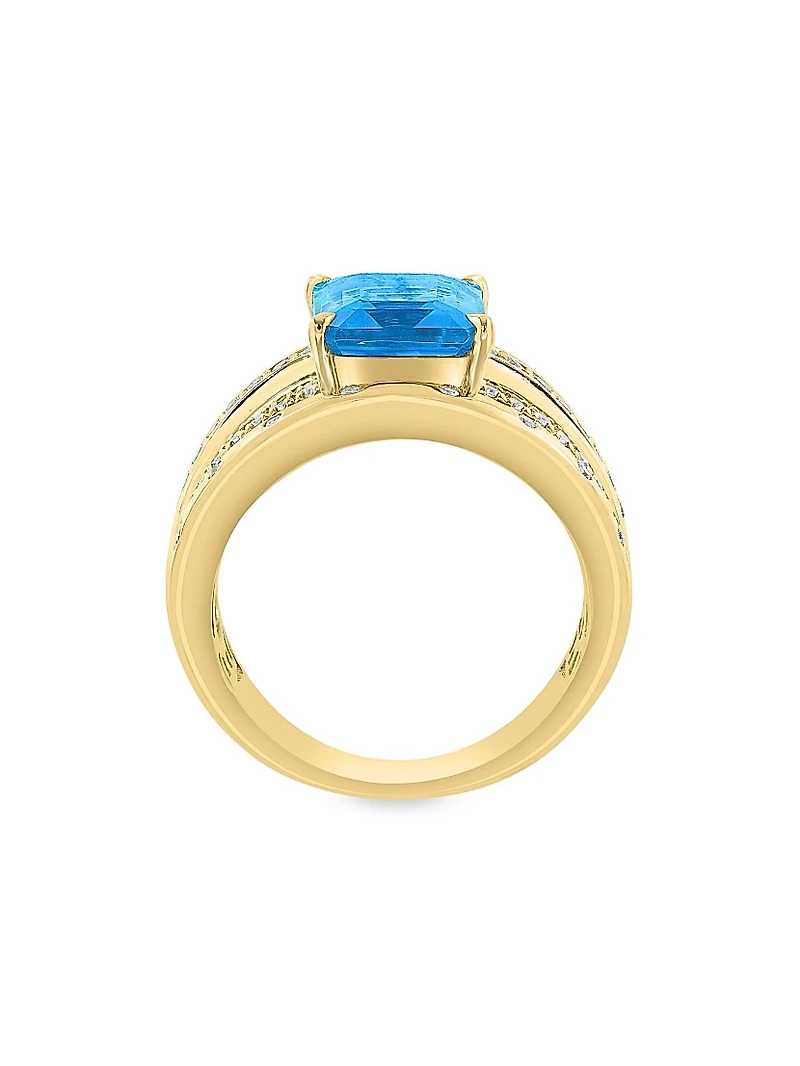 14K Yellow Gold, Gemstone & 0.45 TCW Diamond Multi-Band Ring