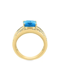 14K Yellow Gold, Gemstone & 0.45 TCW Diamond Multi-Band Ring