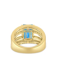 14K Yellow Gold, Gemstone & 0.45 TCW Diamond Multi-Band Ring