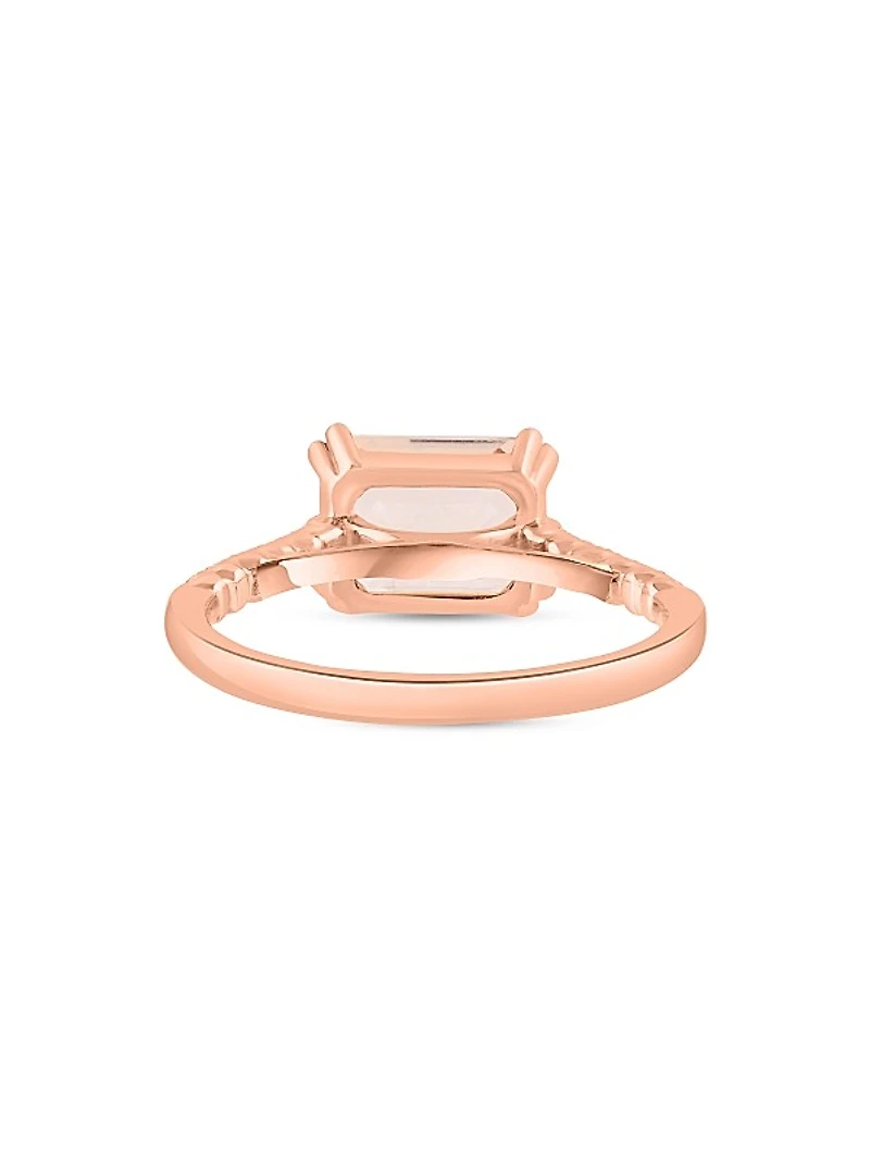 14K Rose Gold, Morganite & 0.13 TCW Diamond Ring