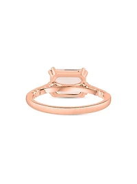 14K Rose Gold, Morganite & 0.13 TCW Diamond Ring