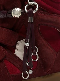 Bekett 50MM Charm-Detail Studded Suede Wedge Sneakers