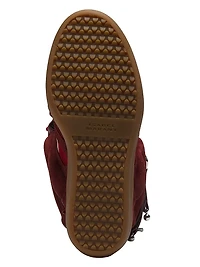 Bekett 50MM Charm-Detail Studded Suede Wedge Sneakers