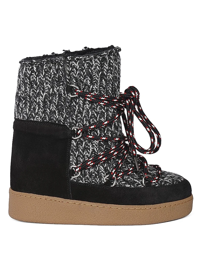 Nowles 40MM Shearling-Lined Wool Platform Boots