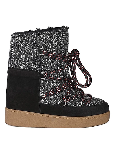 Nowles 40MM Shearling-Lined Wool Platform Boots