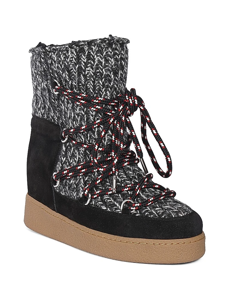 Nowles 40MM Shearling-Lined Wool Platform Boots