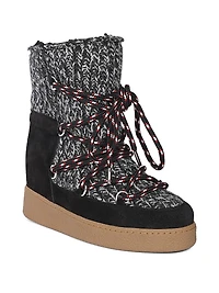 Nowles 40MM Shearling-Lined Wool Platform Boots