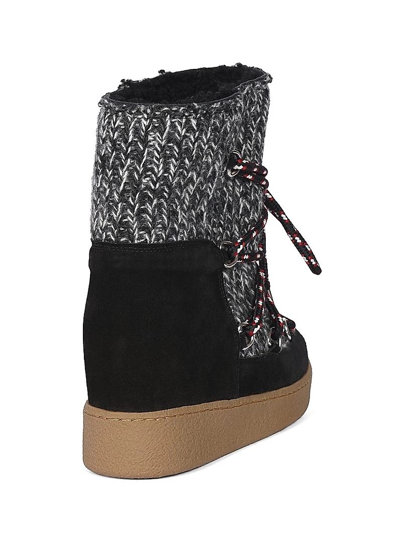 Nowles 40MM Shearling-Lined Wool Platform Boots