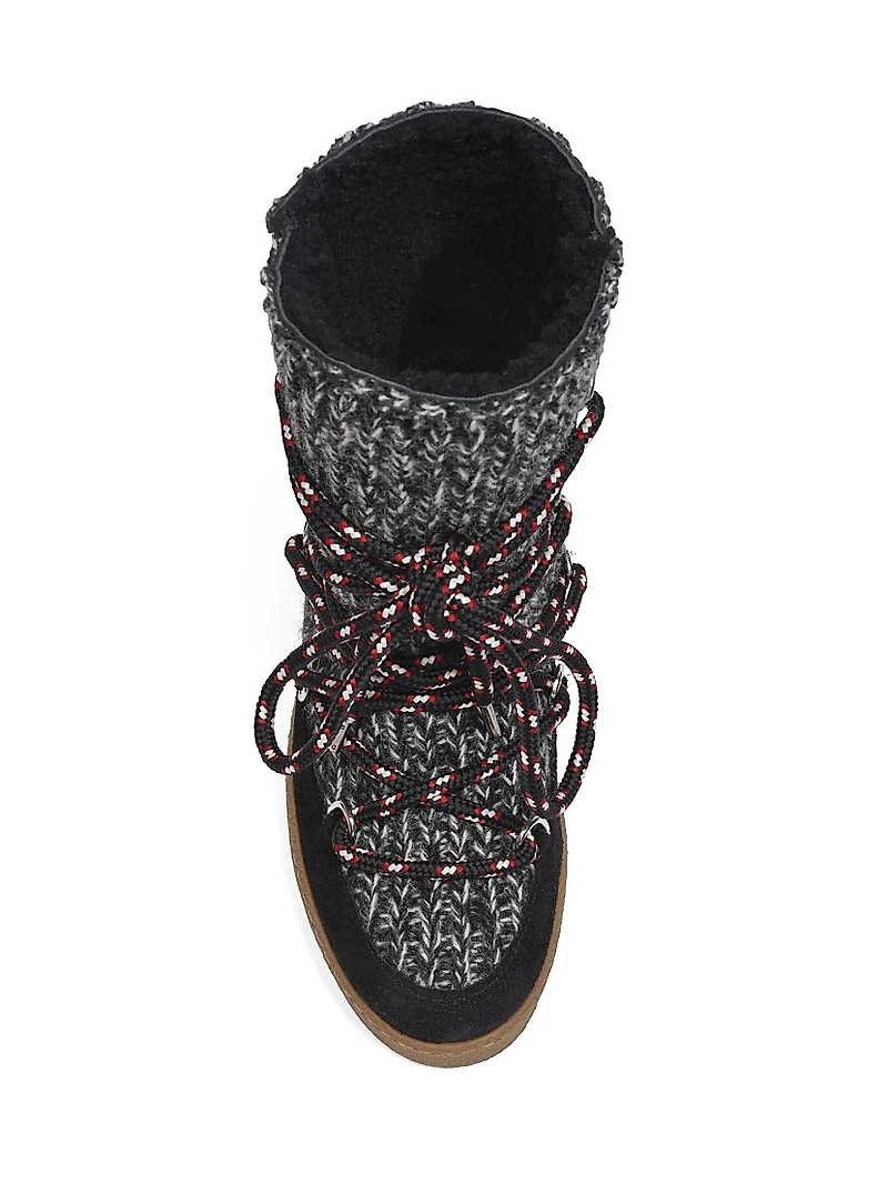 Nowles 40MM Shearling-Lined Wool Platform Boots