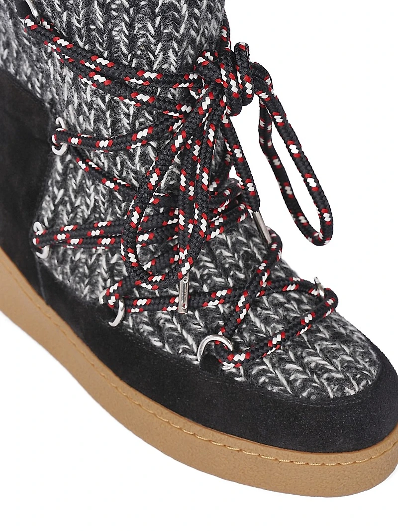 Nowles 40MM Shearling-Lined Wool Platform Boots