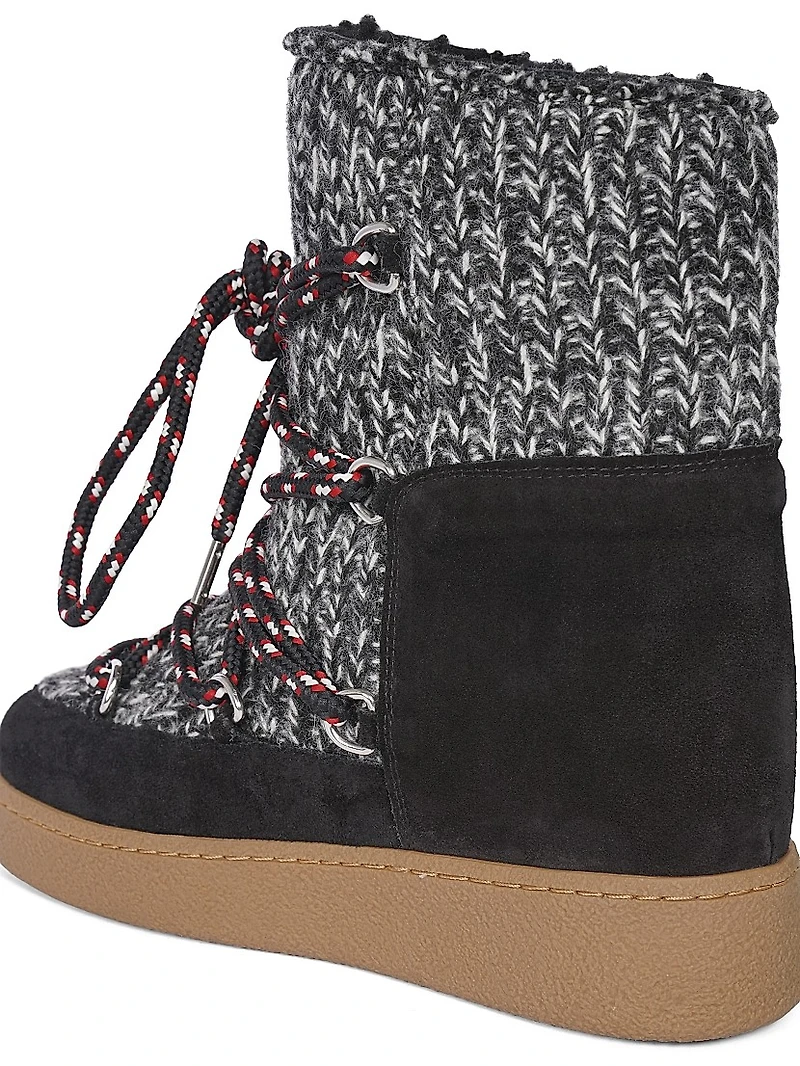 Nowles 40MM Shearling-Lined Wool Platform Boots