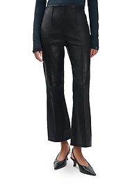 Irina Leather Kick Flare Pants
