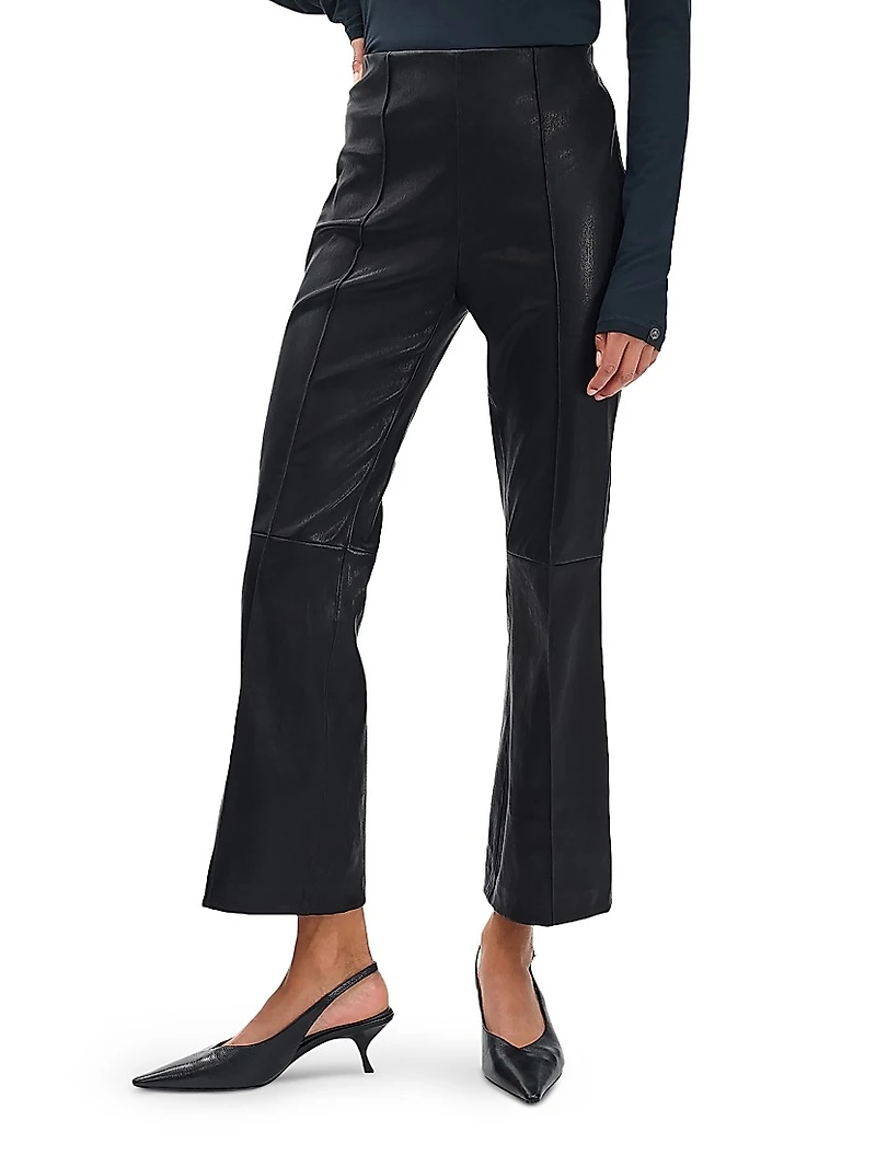 Irina Leather Kick Flare Pants