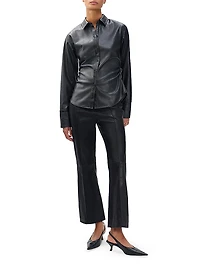 Irina Leather Kick Flare Pants