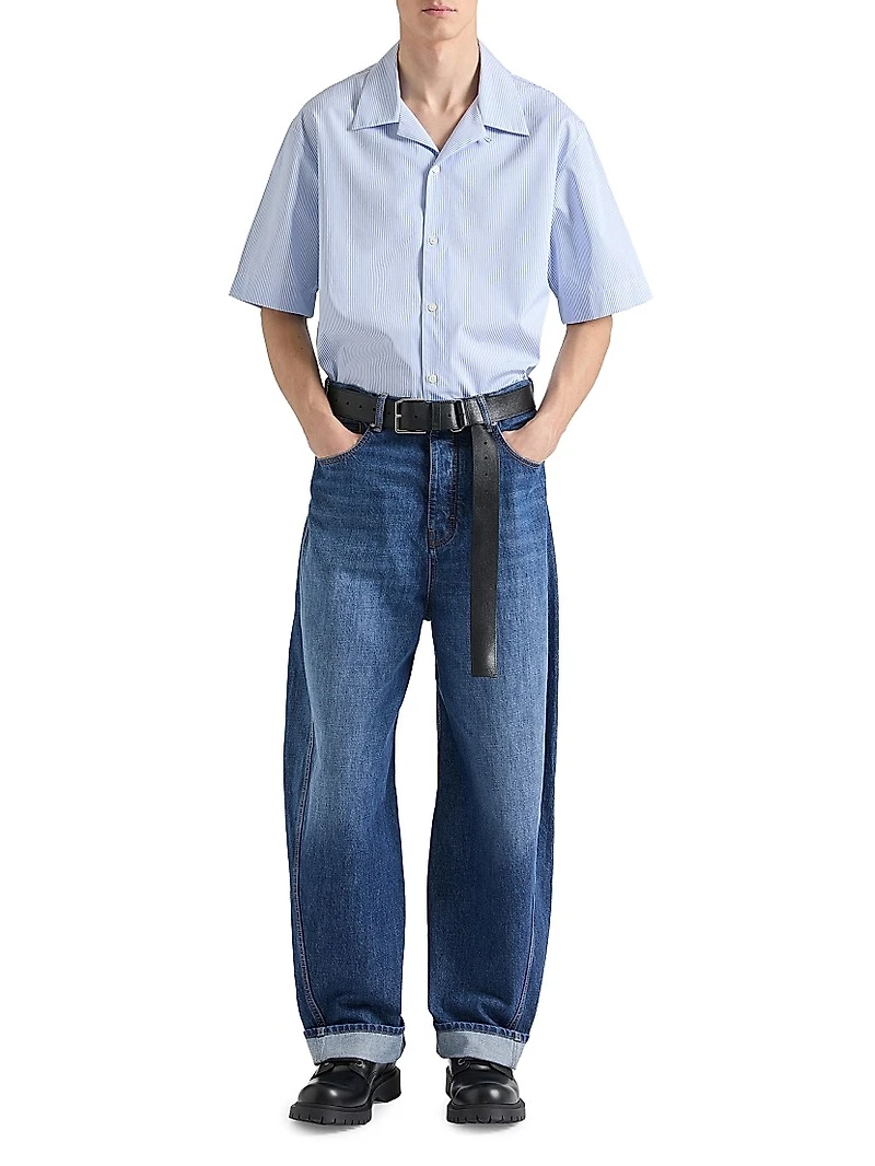 Long Belt Grained Leather