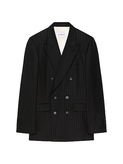 Fitted Striped Jacket in Wool