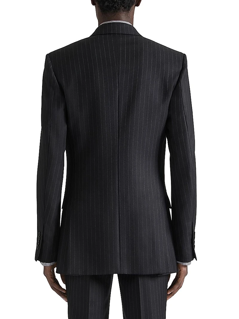 Fitted Striped Jacket in Wool