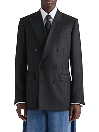 Fitted Striped Jacket in Wool