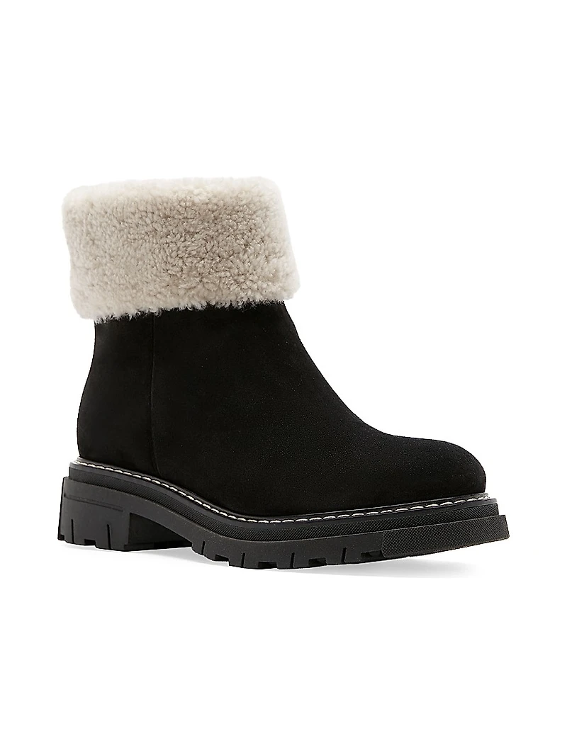 Dwayne Suede Shearling-Cuff Boots