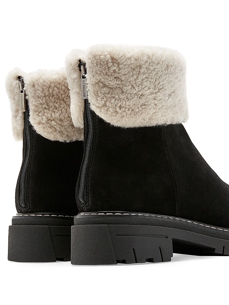 Dwayne Suede Shearling-Cuff Boots