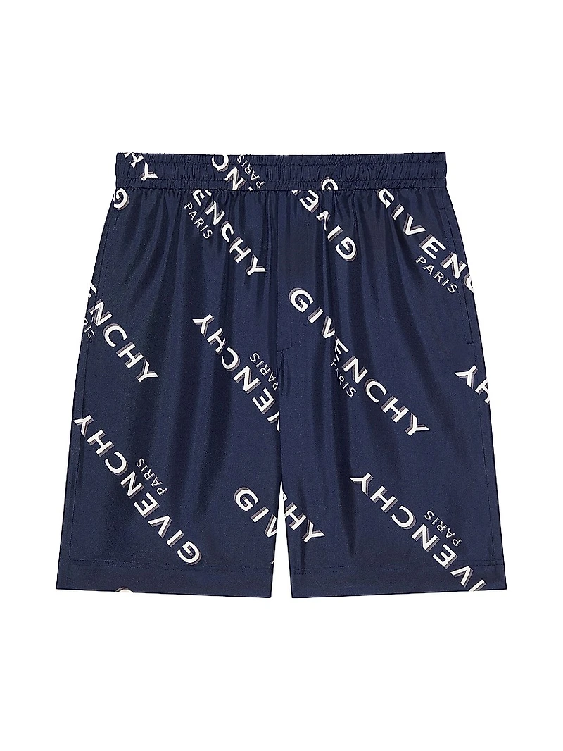 Shadow Printed Bermuda Shorts Silk