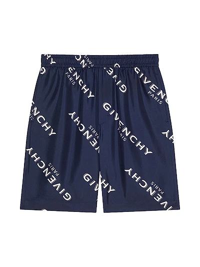 Shadow Printed Bermuda Shorts Silk