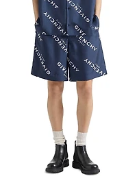 Shadow Printed Bermuda Shorts Silk