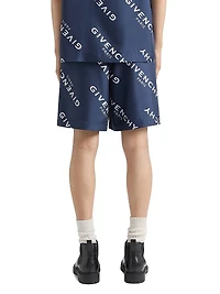 Shadow Printed Bermuda Shorts Silk