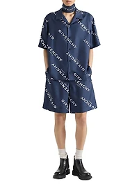 Shadow Printed Bermuda Shorts Silk