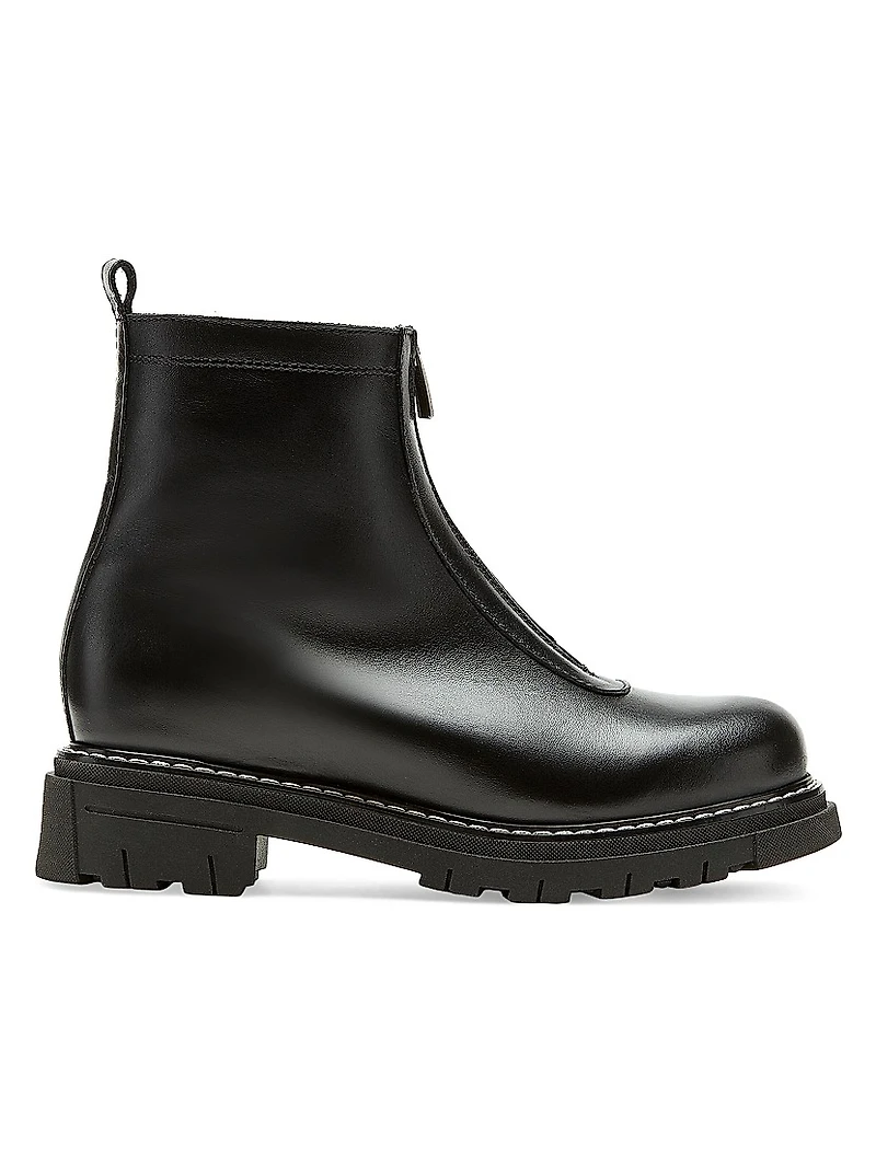 Delta Leather Shearling-Lined Ankle Boots