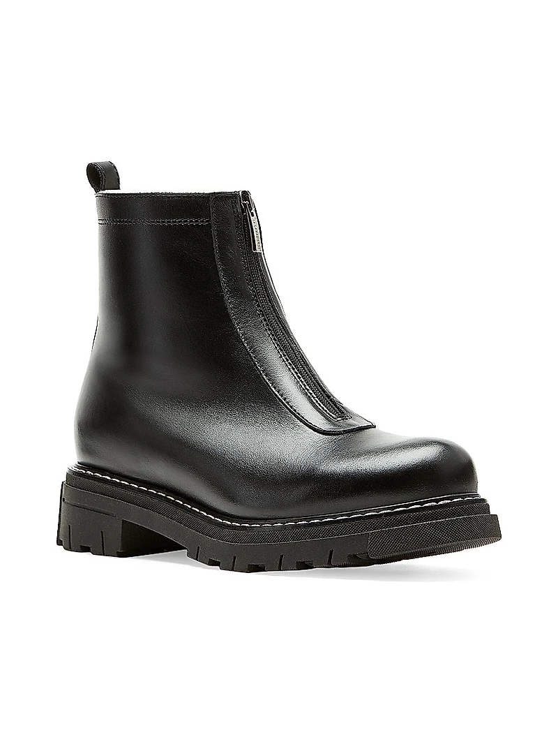 Delta Leather Shearling-Lined Ankle Boots