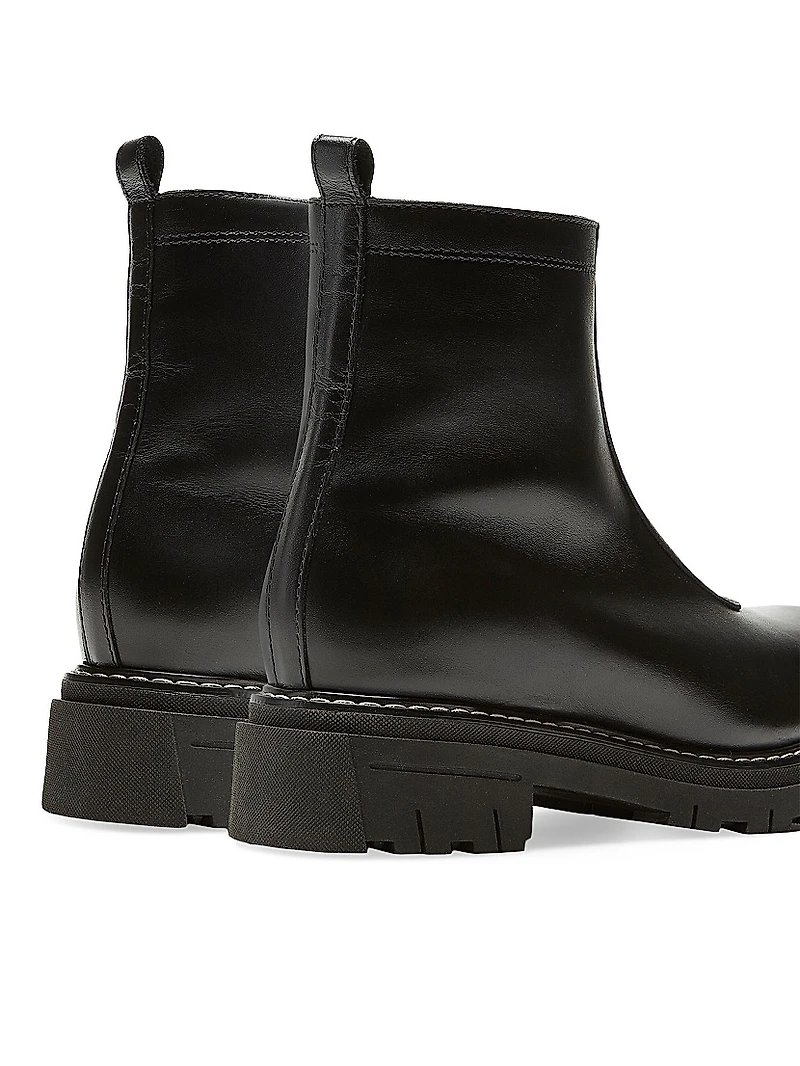 Delta Leather Shearling-Lined Ankle Boots