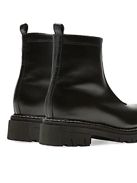 Delta Leather Shearling-Lined Ankle Boots