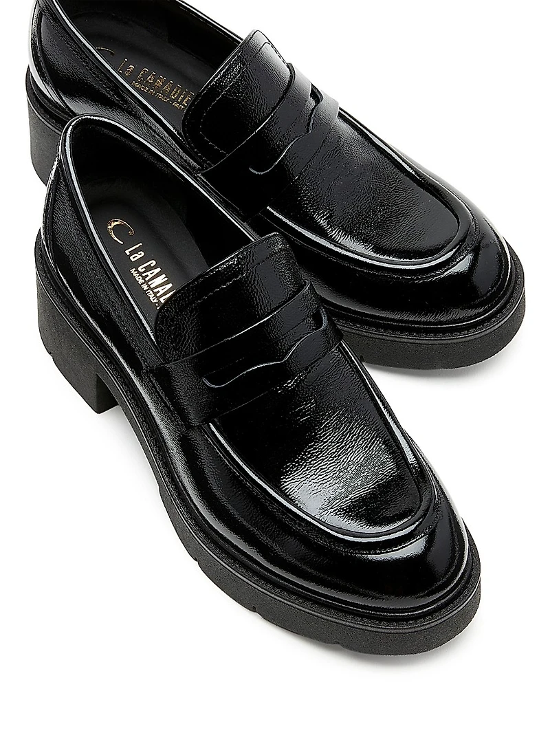Alisa 50MM Patent Leather Penny Loafers