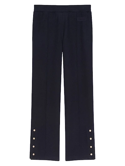Jogger Pants Wool Cashmere with Patch