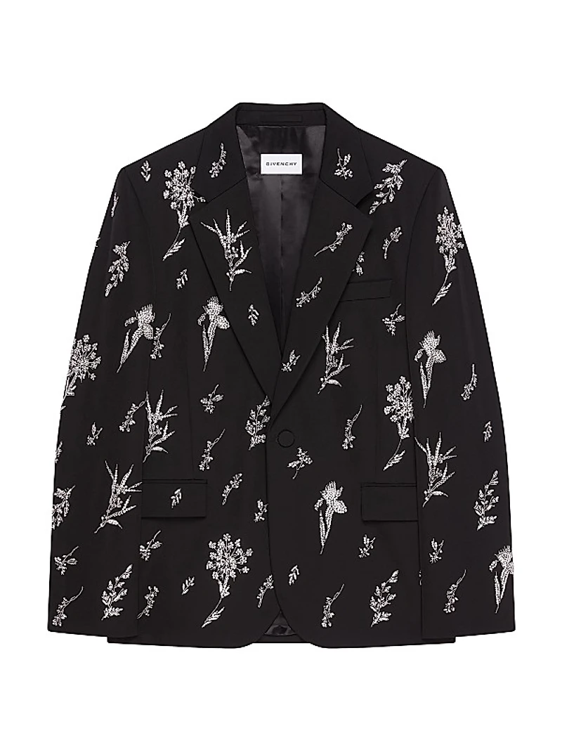 Suit Jacket in Wool with Crystals