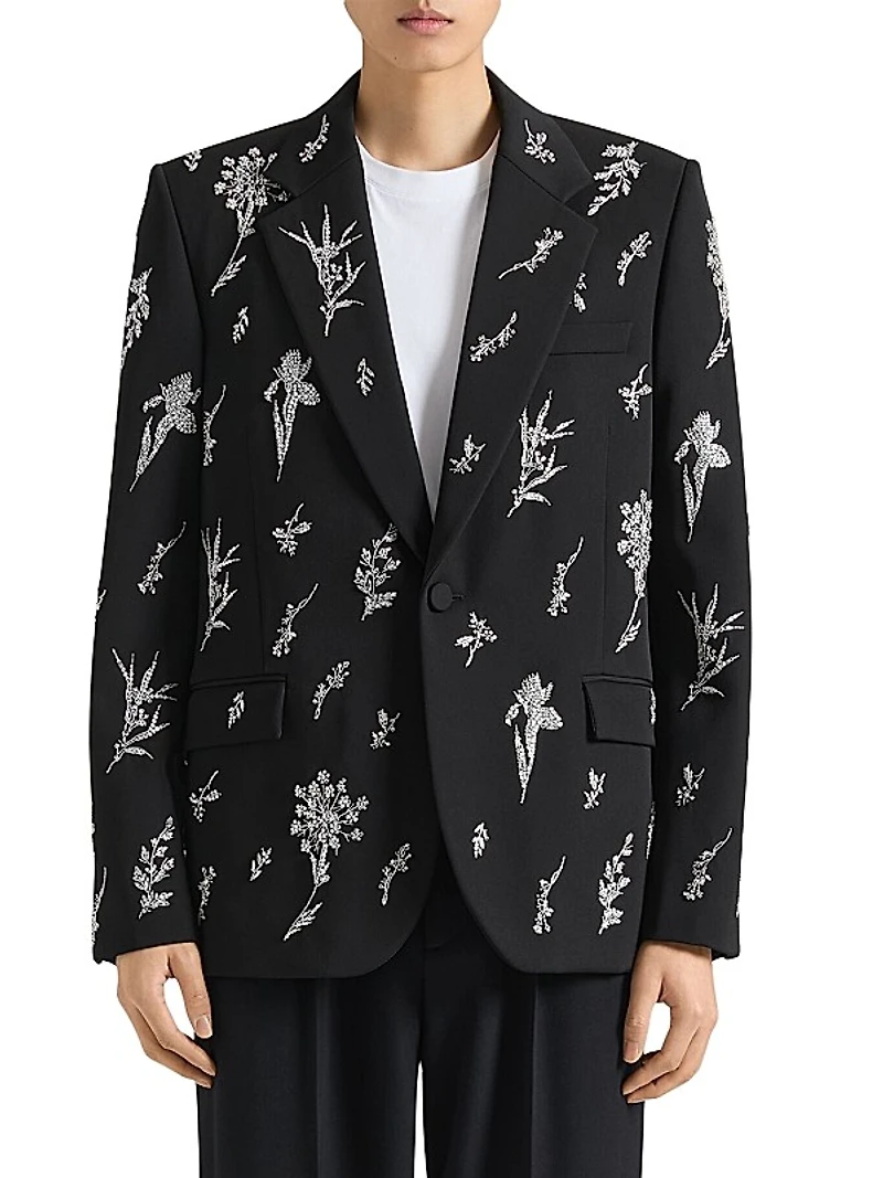 Suit Jacket in Wool with Crystals
