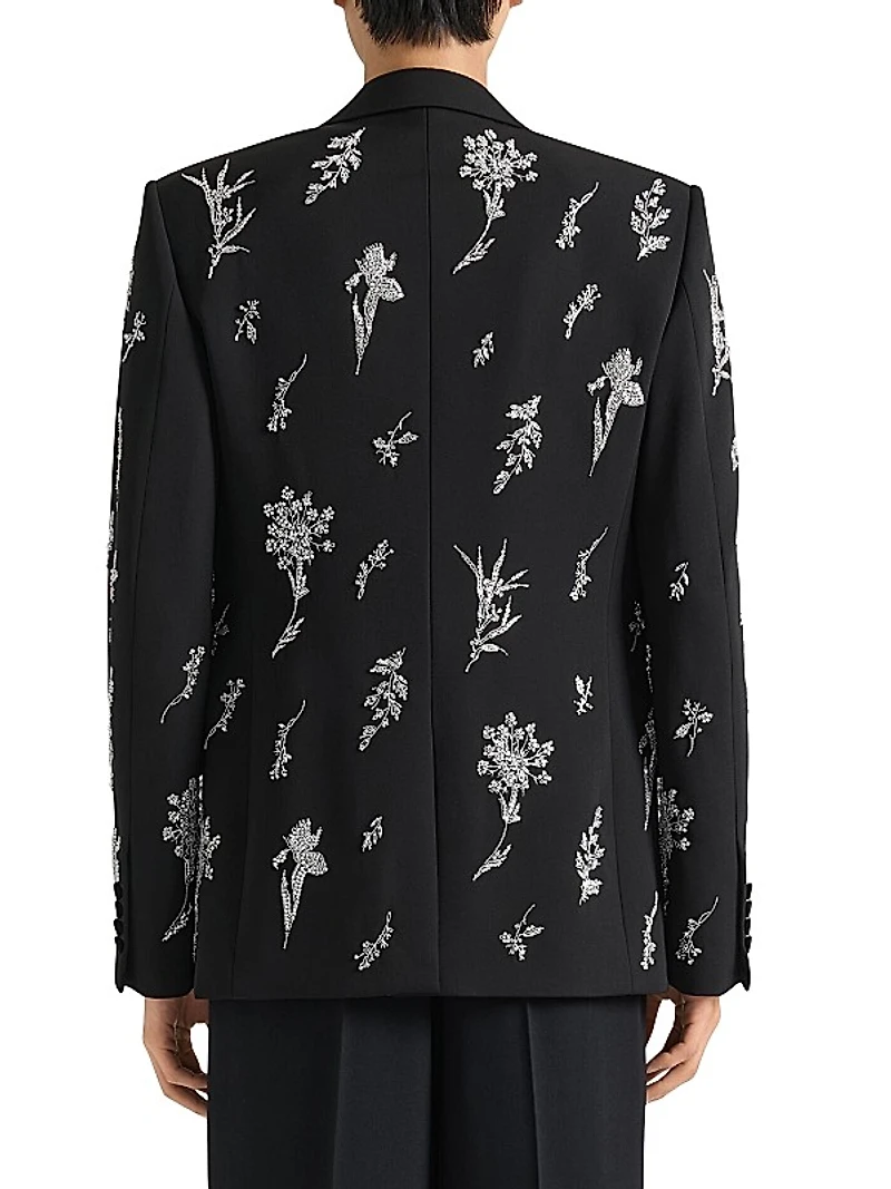 Suit Jacket in Wool with Crystals