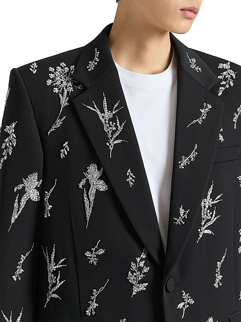 Suit Jacket in Wool with Crystals
