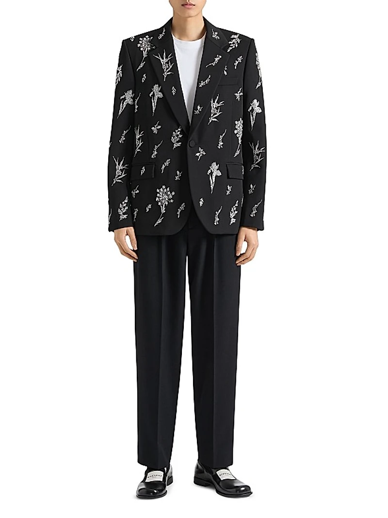 Suit Jacket in Wool with Crystals