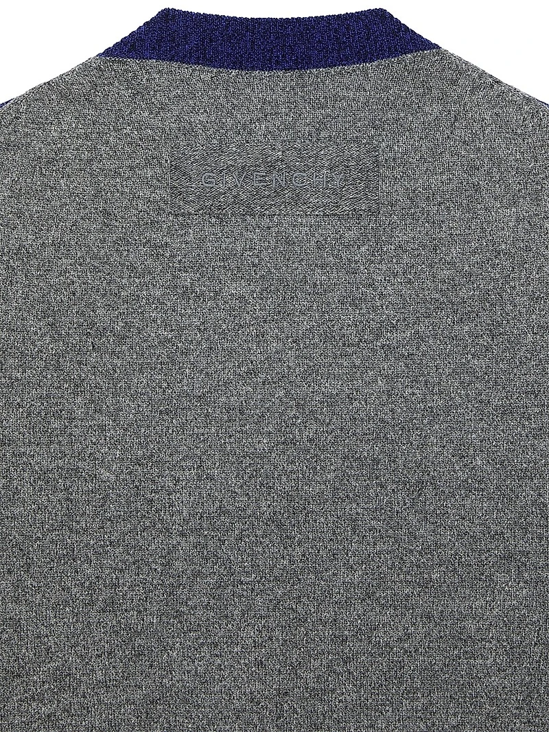 Color Block Cardigan Wool