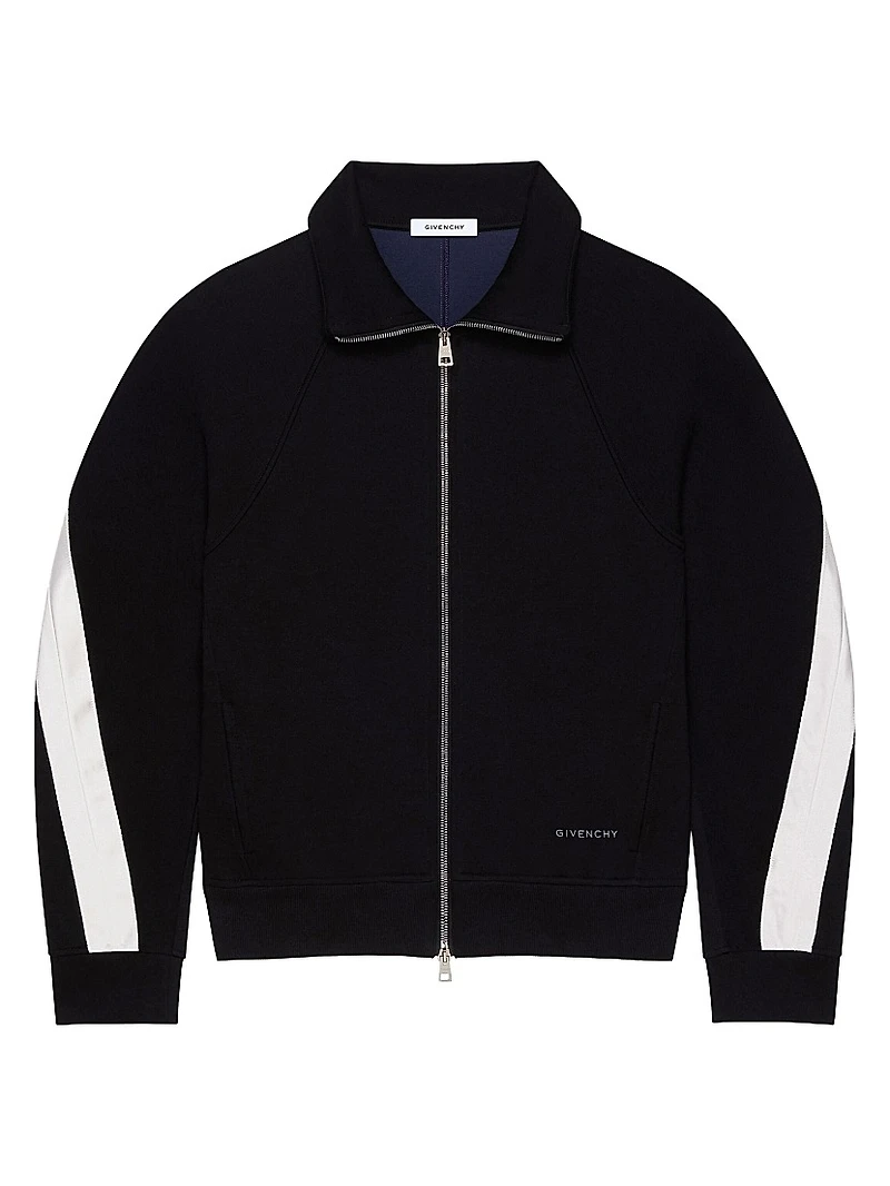 Zipped Sweatshirt Scuba with Satin Seams