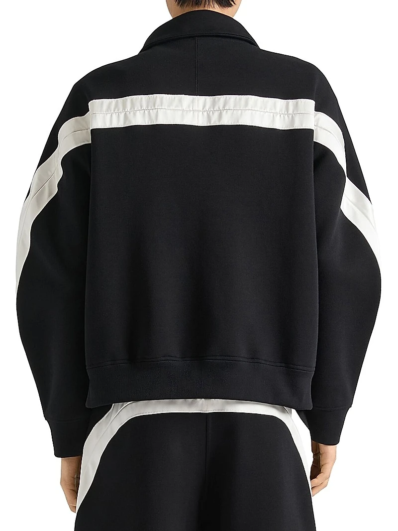 Zipped Sweatshirt Scuba with Satin Seams