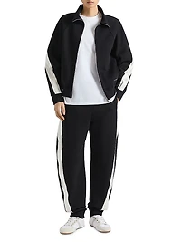 Zipped Sweatshirt Scuba with Satin Seams