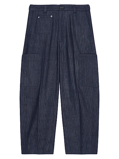 Cargo Pants Denim Herringbone