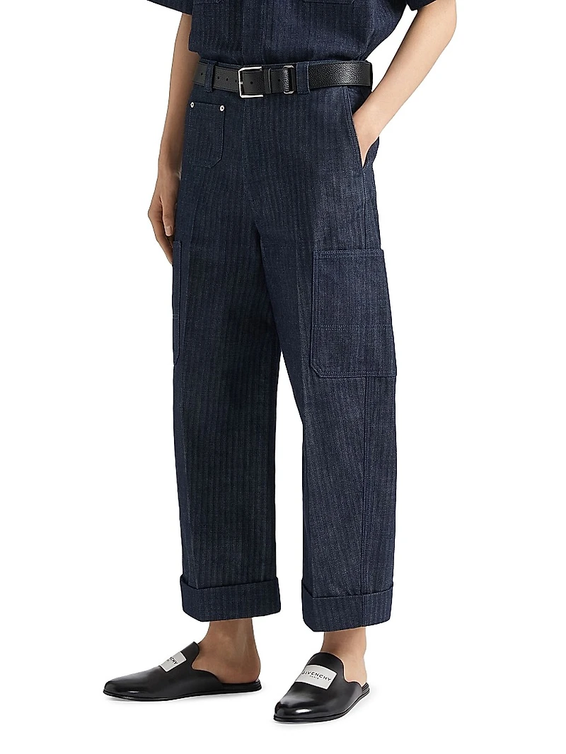 Cargo Pants Denim Herringbone