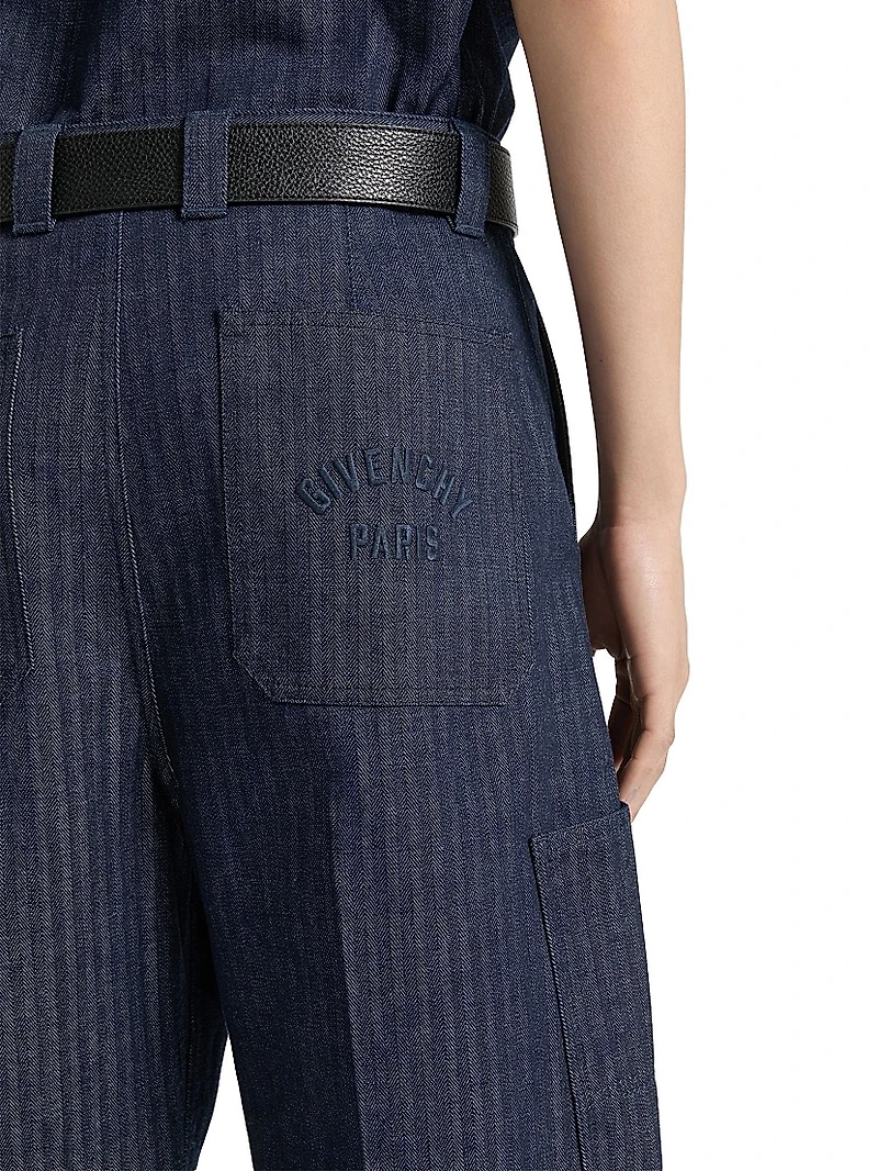 Cargo Pants Denim Herringbone