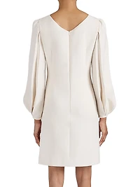 Arana Pleated-Sleeve Shift Dress