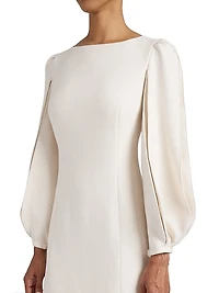 Arana Pleated-Sleeve Shift Dress